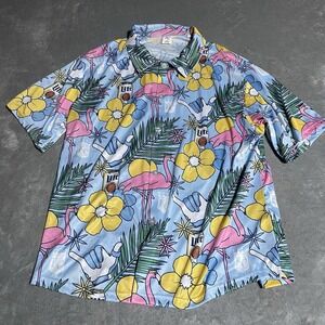 Kansas City Royals Hawaiian Shirt Adult XL Beer Palm Leaf Floral Button Down
